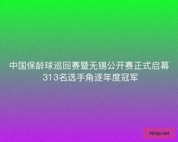 中国保龄球巡回赛暨无锡公开赛正式启幕 313名选手角逐年度冠军